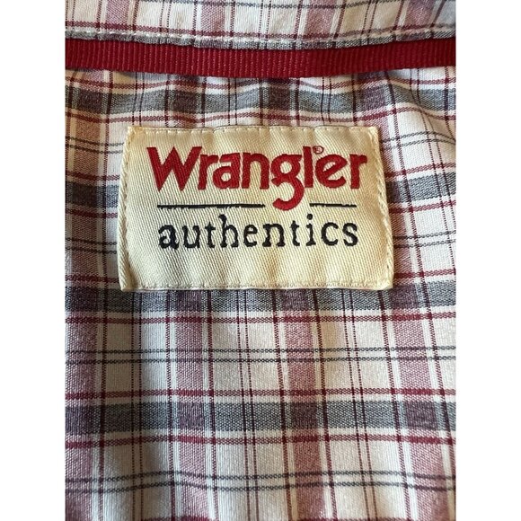 Wrangler Authentics Shirt Mens Size Large Plaid Pocket Long Sleeve Button Down - Picture 3 of 14